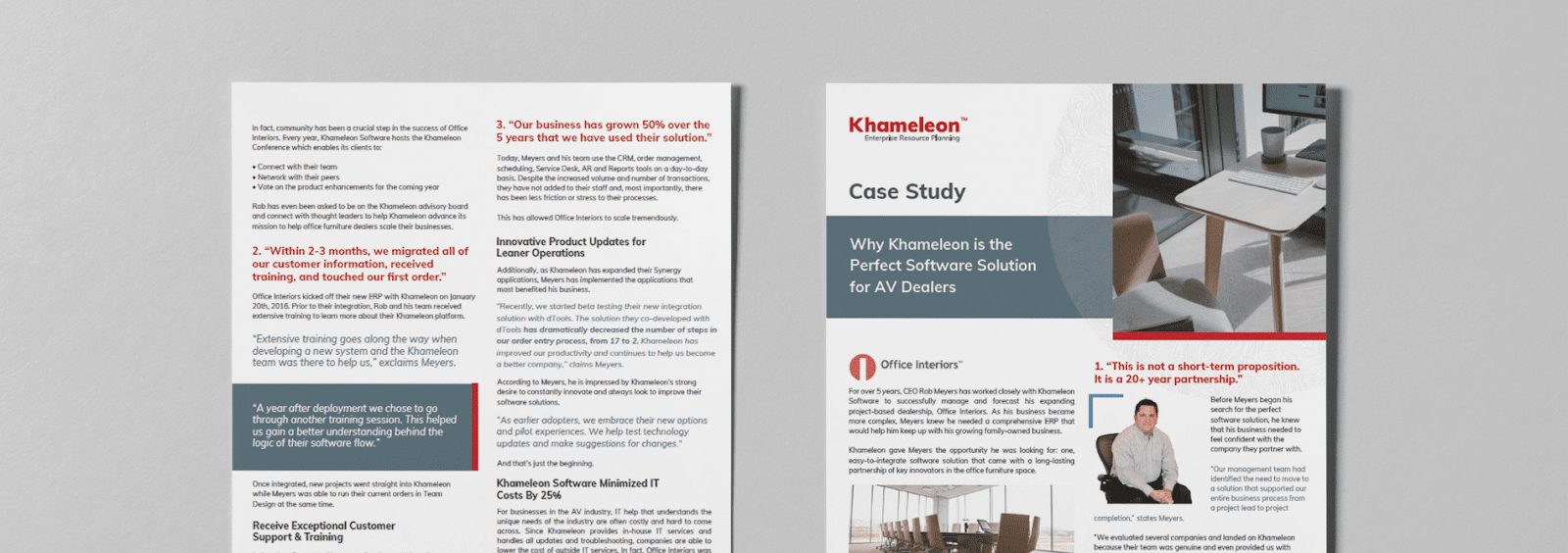 Another close up on the case study for Khameleon, part of Chatter Buzz's strategy for marketing for technology companies