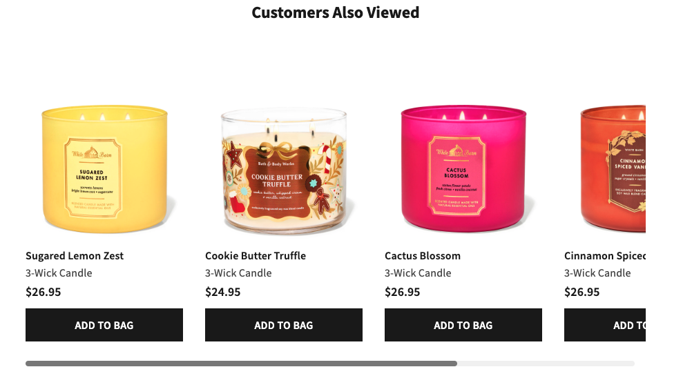 Candle ecommerce product pages
