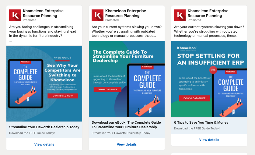 Khameleon social ads as part of marketing for tech strategy