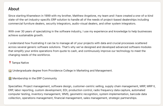 About section for linkedin marketing