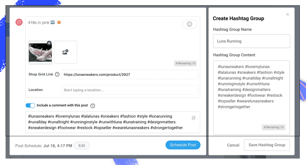 Buffer's hashtag manager