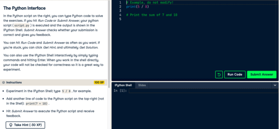 DataCamp - The Python Interface
