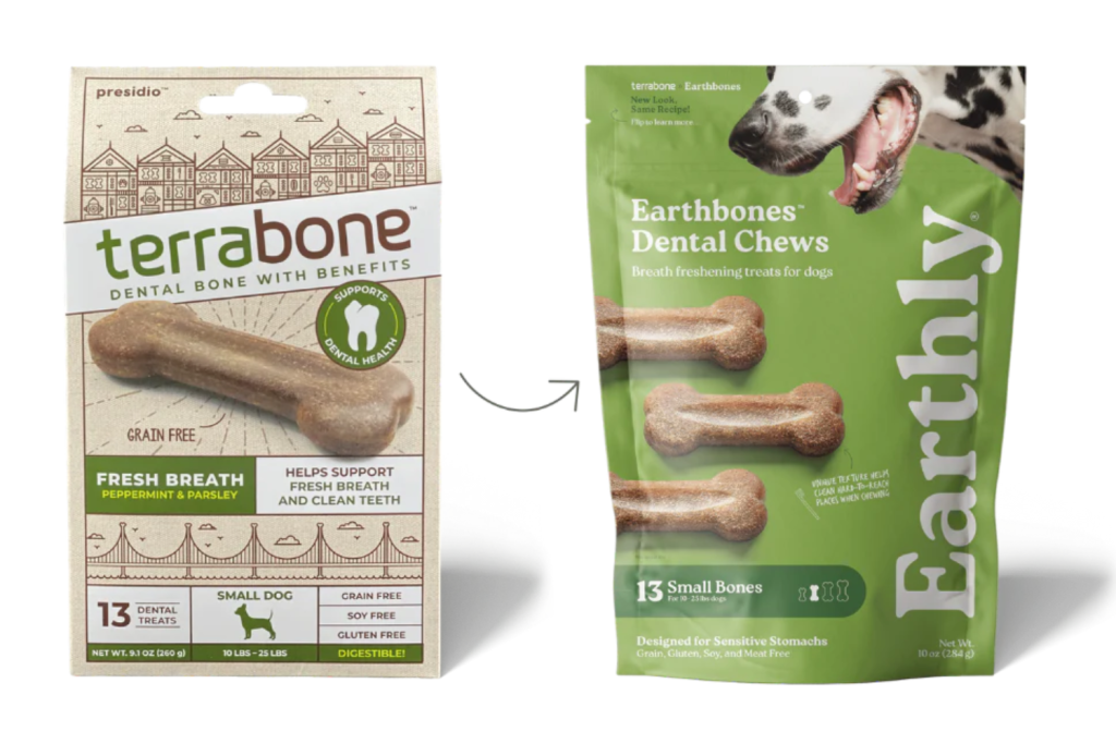 A packaging design update from Earthly Pet