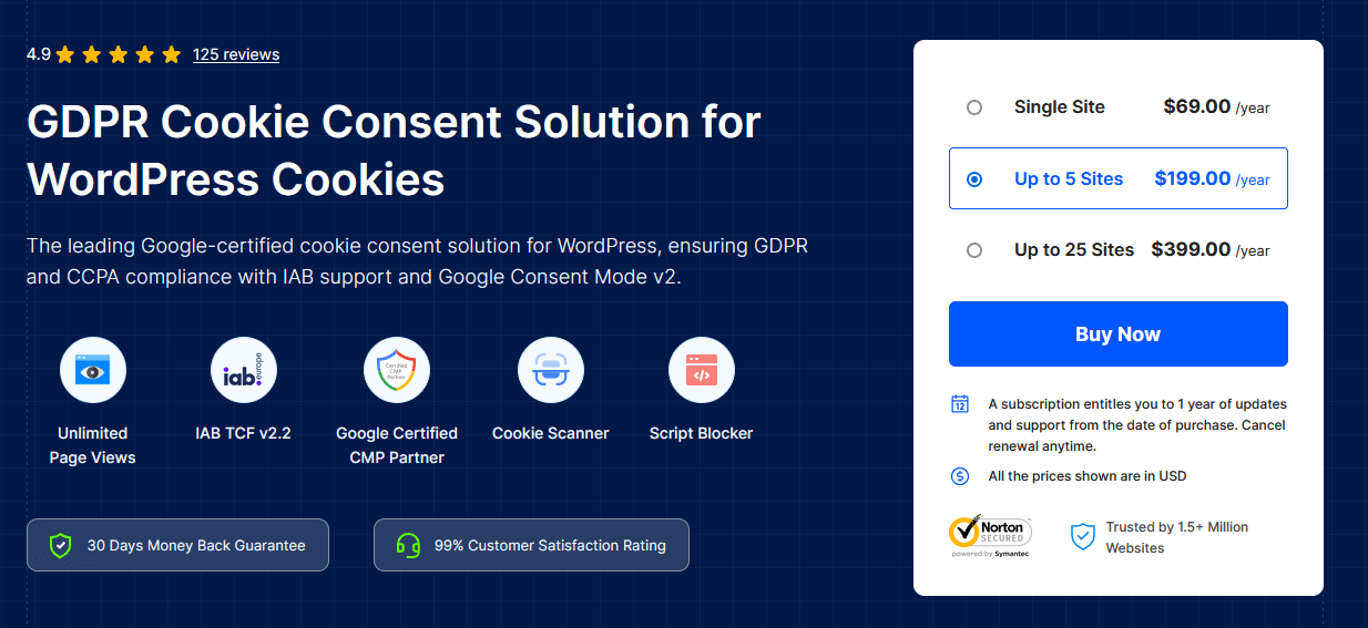 GDPR Cookie Consent Solution for WordPress Cookies