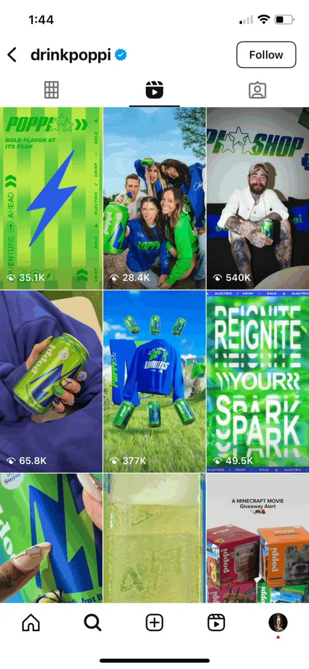 drink poppi bright green instagram cover photos