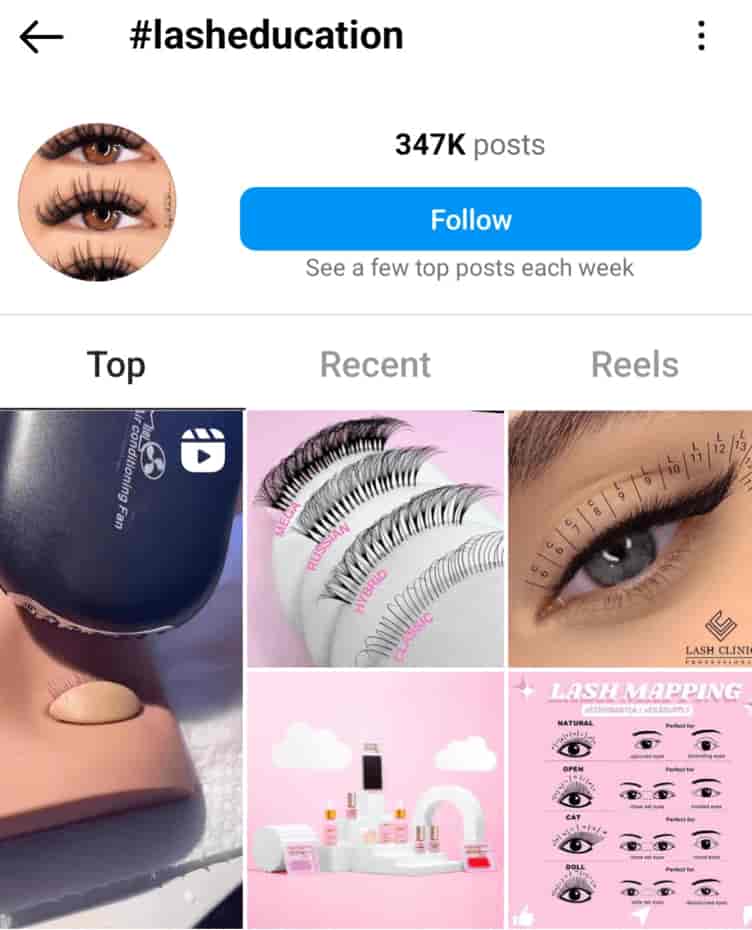#LashEducation hashtag on Instagram