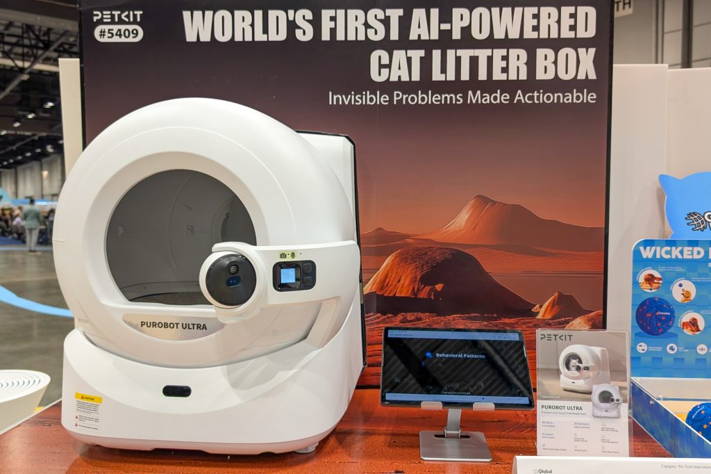White smart litter box