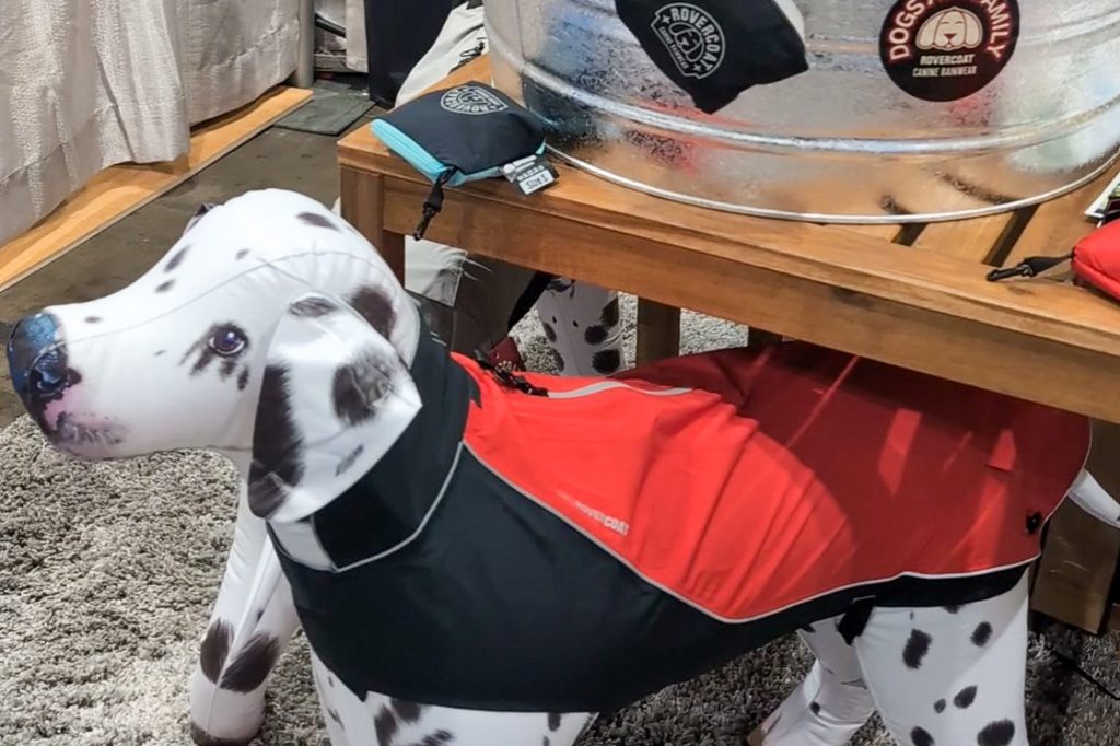 Red coat on a stuffed dog