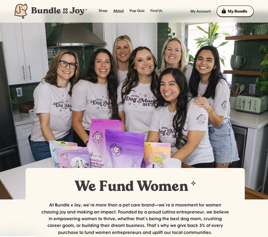 a screenshot from the bundle and joy website | The Pet Industry: Observations from Global Pet Expo 2025
