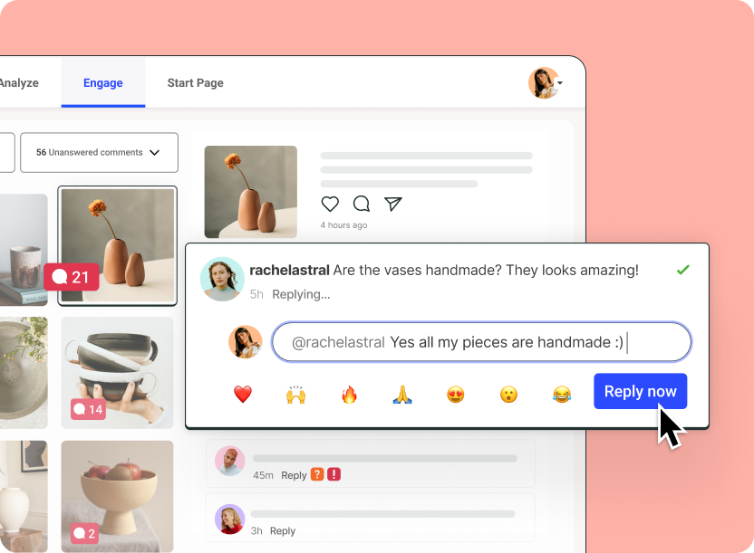 screenshot showing how buffer's engagement tools work