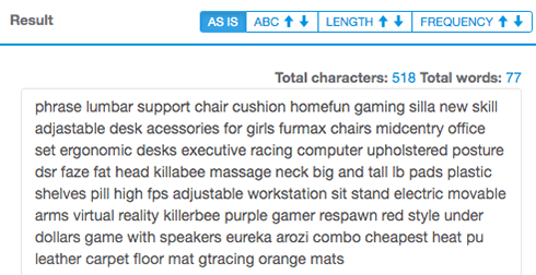 cleaning up a keyword list