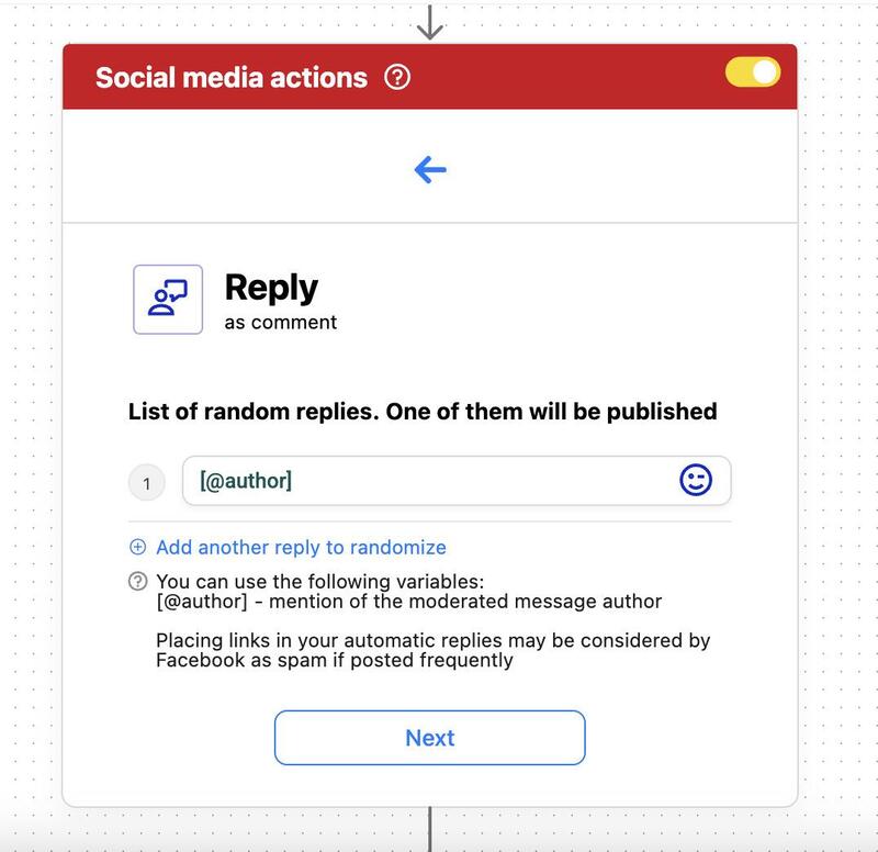 Setting up different automated replies for YouTube comments.